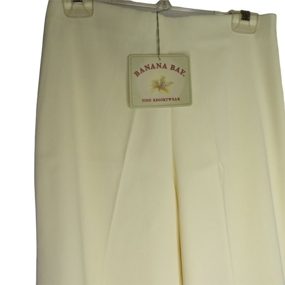 Vintage 80s Banana Bay Pants 8 Light Yellow High Waist Flat Front Zip 30" Inseam - Picture 7 of 10